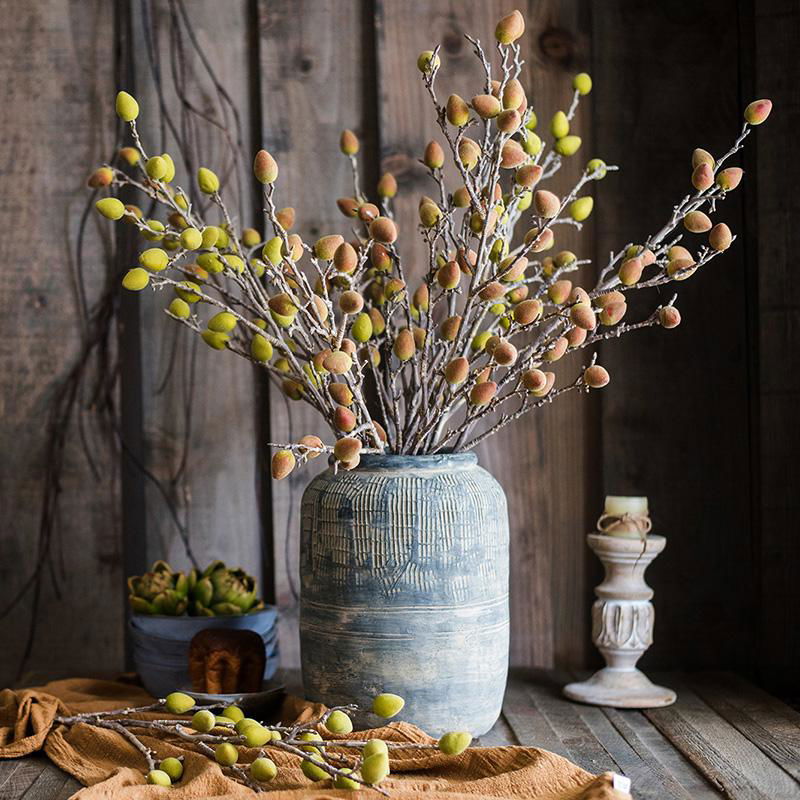 Artificial Fruit Mountain Peach Stem 40" Tall Silk Plant