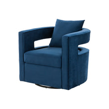 Load image into Gallery viewer, Modrest Wells - Modern Blue Velvet Swivel Accent Chair
