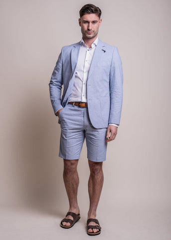Linen shorts and blazer