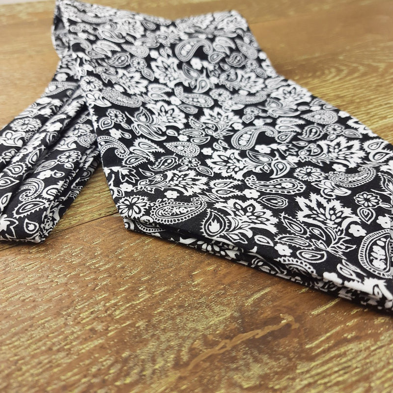 Black Paisley Cotton Cravat | Day Cravat | Paisley Ascot | Cravate ...