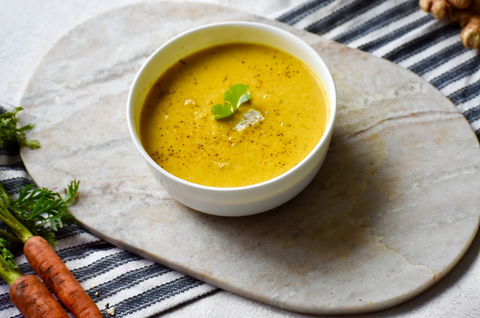 Garnished Carrot Turmeric Cauliflower Soup