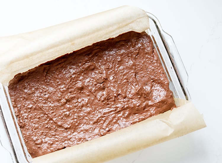 brownie batter in pan