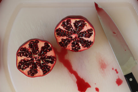 Pomegranate Cut in Half - Extract Seeds