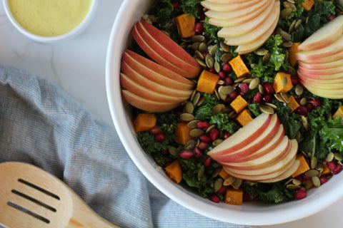 Fall Kale Harvest Salad Closeup