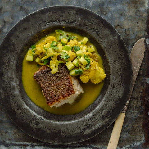 Roasted cod and curried cauliflower