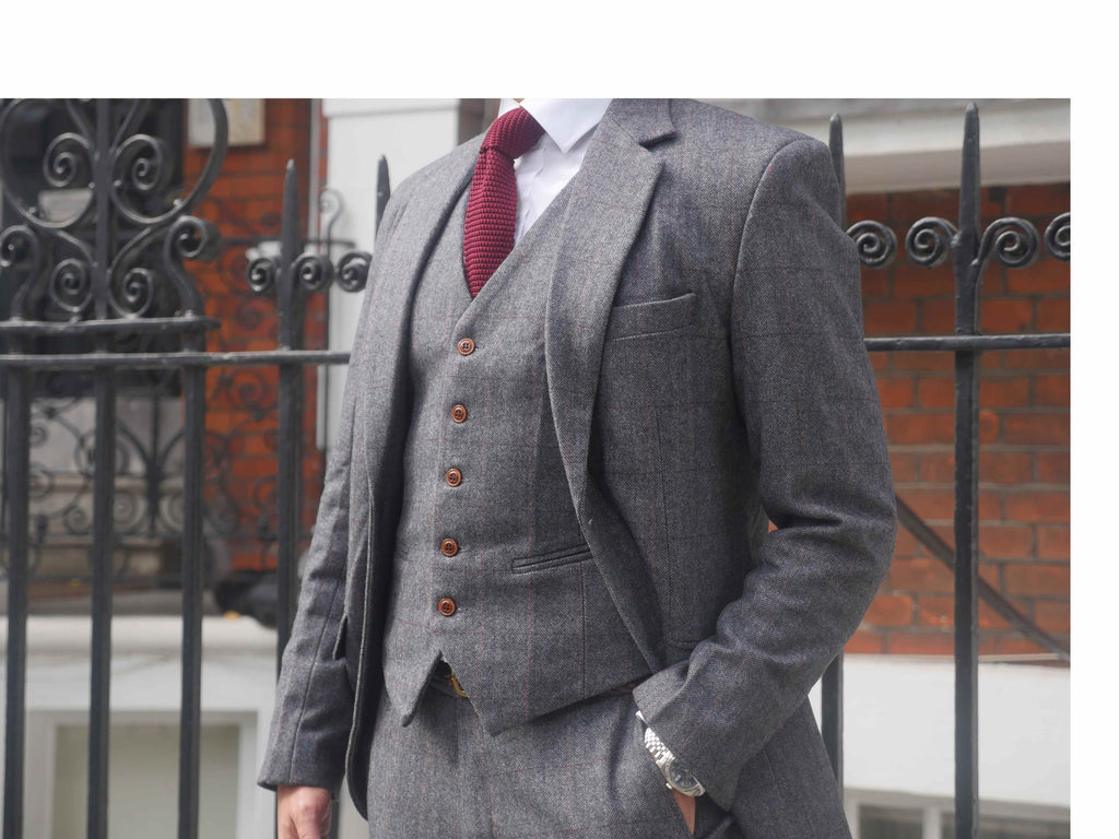 Peaky Grey Tweed Wedding Suit Grey Estate Herringbone Wedding Tweed 3 Piece Suit 