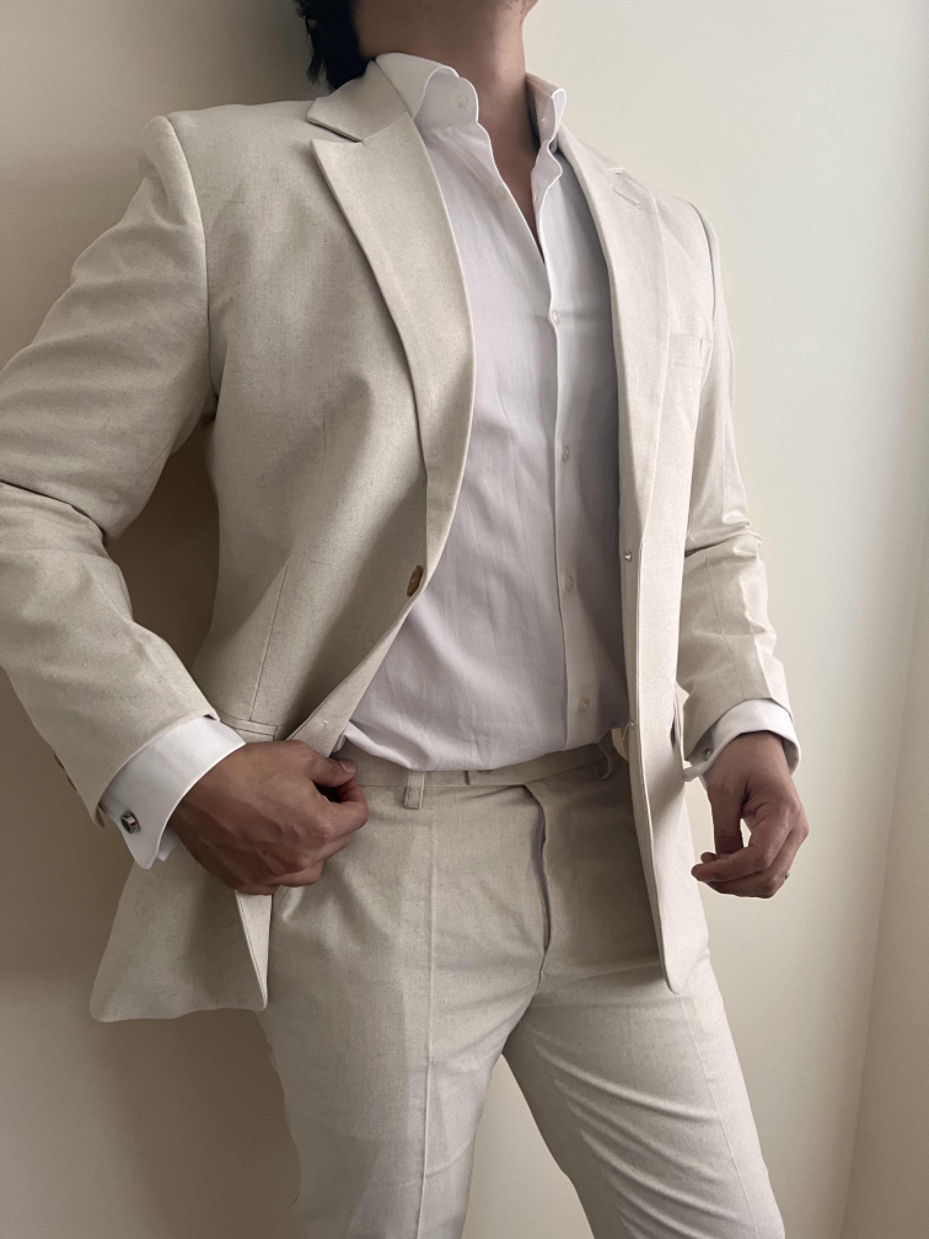 2 Piece Linen Cream Suit (Pre Order) | Beckam | Wedding | Races | peaky ...