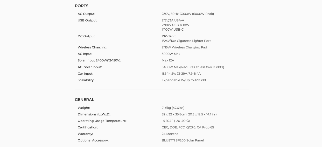 Bluetti A300 power station solar generator with B300 extension