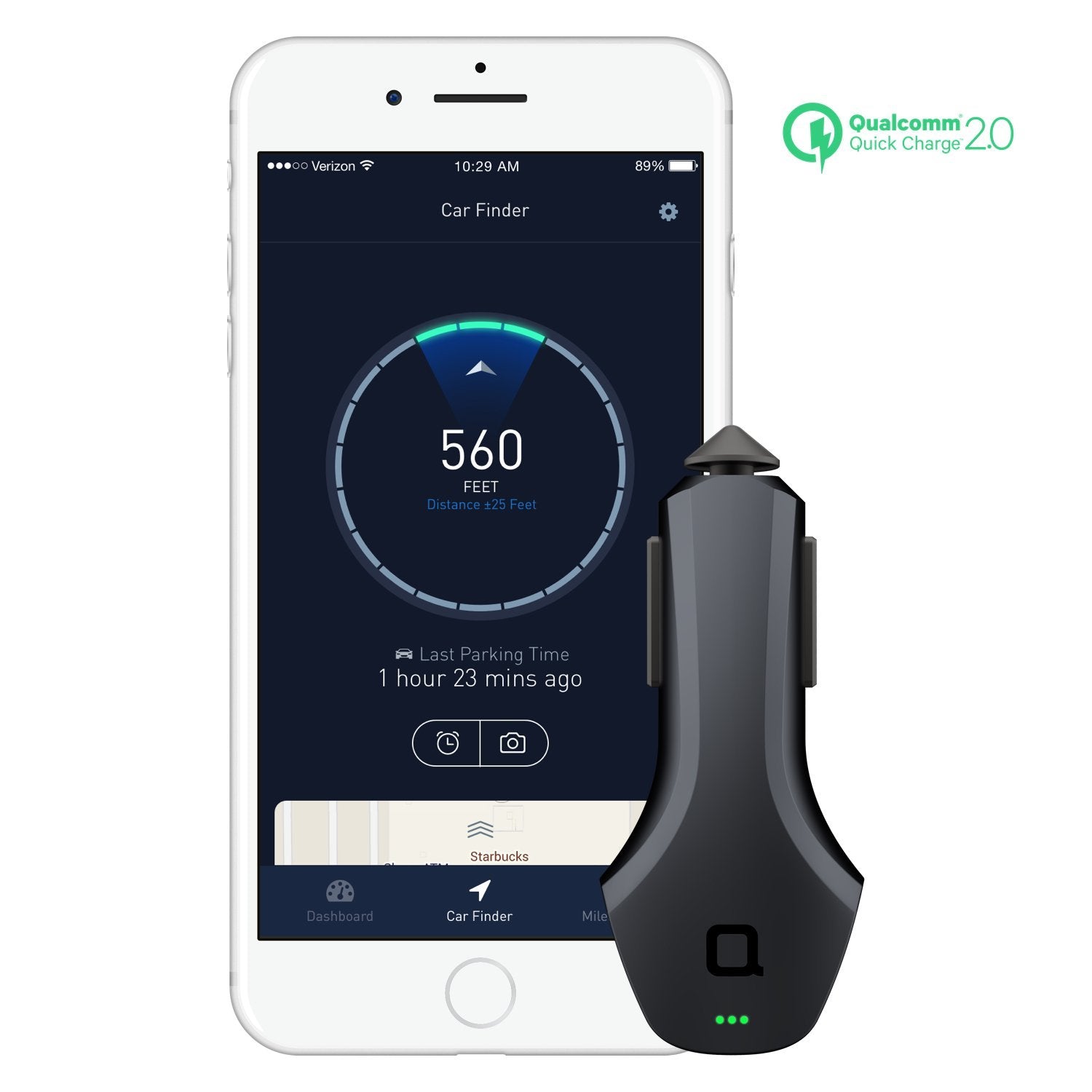 ZUS Smart Car Charger | Car Locator | Monitor Car Battery | Nonda