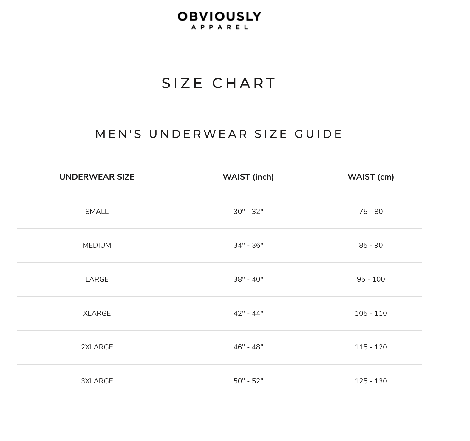 What Size Underwear Am I? | Obviously Apparel