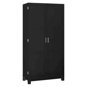 Paramount 64 Storage Cabinet Black Distressed Brown Oak Room