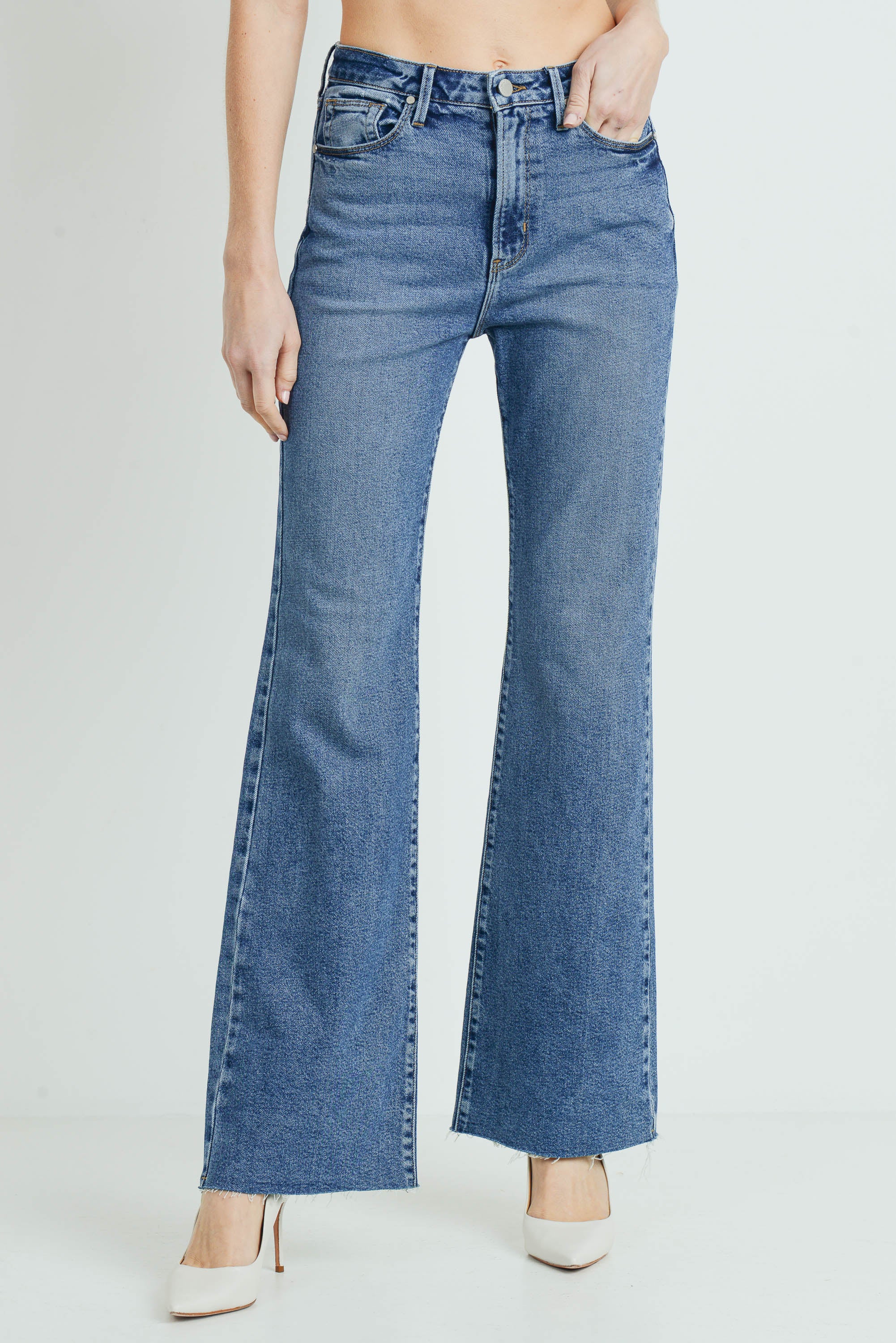 wide leg flare jeans