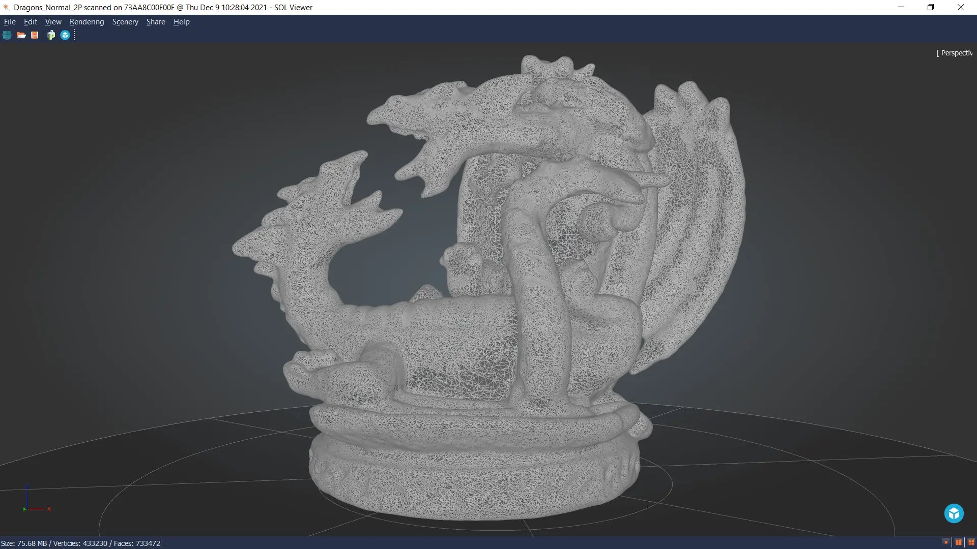 3D model scanned with SOL 3D desktop scanner