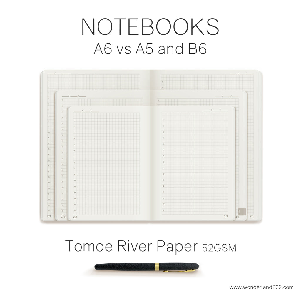 A6 52gsm Tomoe River Paper Undated Daily Notebook coming soon to Wonderland 222