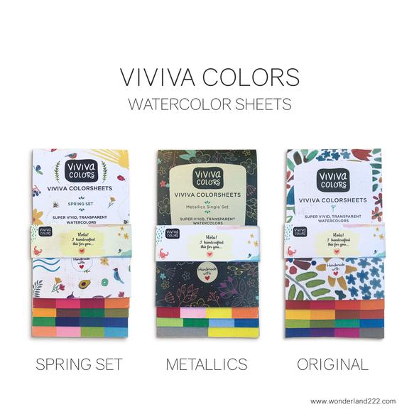 Vivia Watercolor Colorsheets are flat lightweight and portable paint sheets for on the go planning and journaling