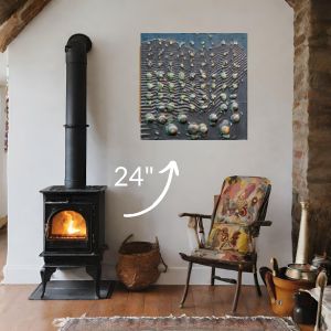 Keep artwork at least 24" away from fireplace