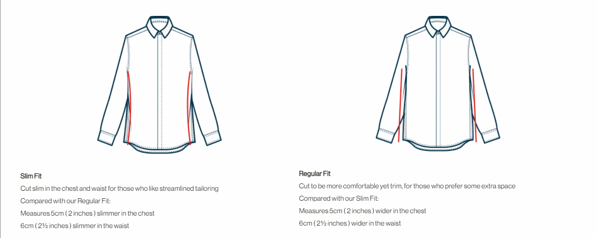 DET smart shirt fit guide