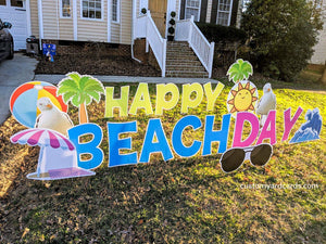 Birthday Beach Theme With Funky Font