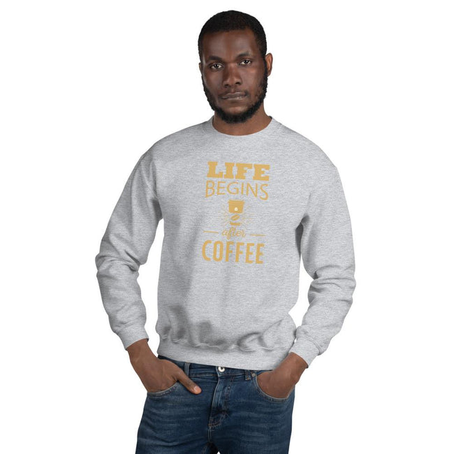 Unisex Crewneck Sweatshirt - Life begins after coffee