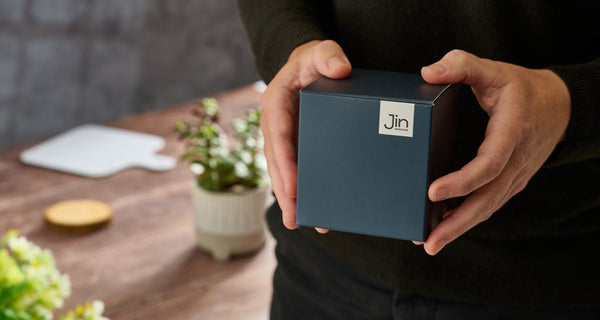 Jin Designs Gift Box in hands