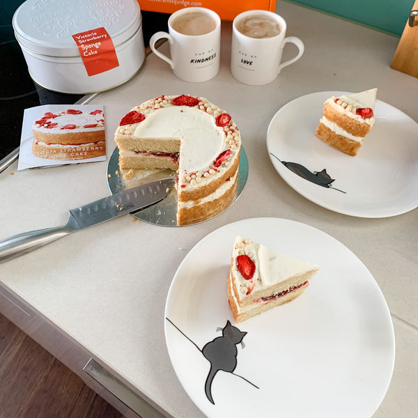 Cat Side Plates and Victoria Sponge
