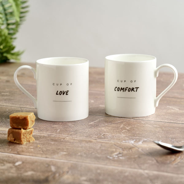 Love and Comfort Mugs with Fudge