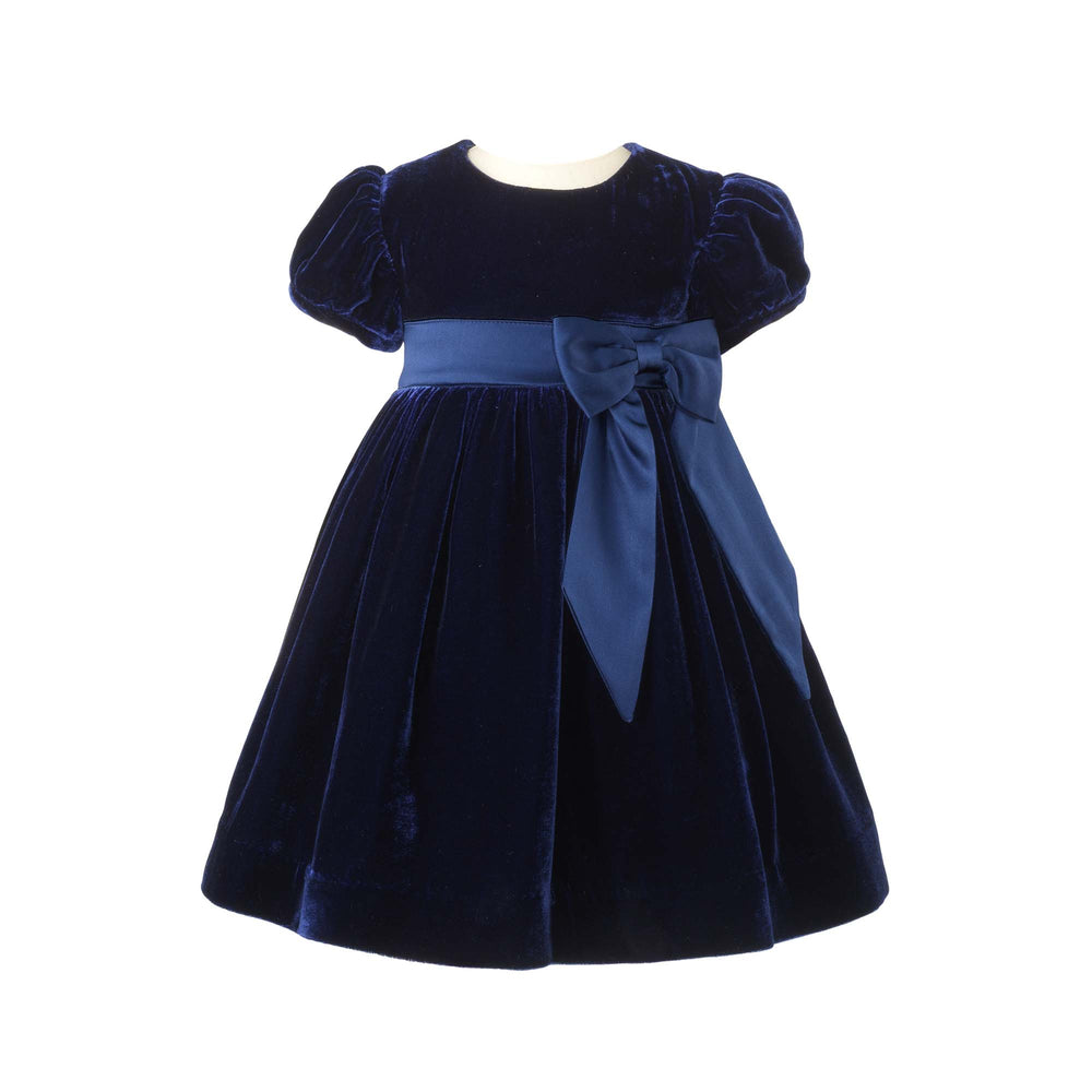 baby girl blue velvet dress