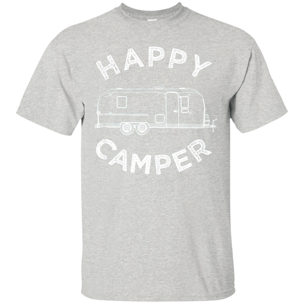 Happy Trailer Camper T-shirt, Retro Camping Caravan Shirt - Amyna