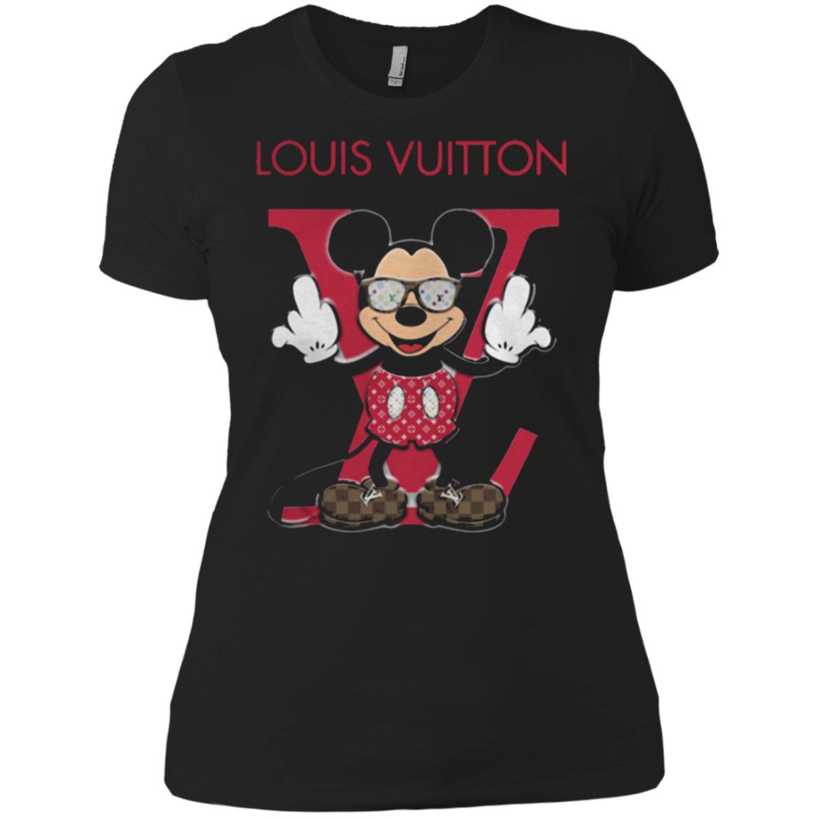 Disney Mickey Mouse Louis Vuitton Fashion T-shirt For Women - Amyna