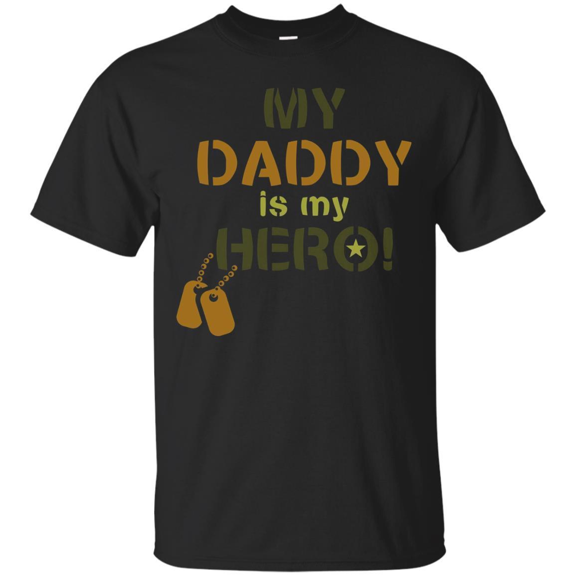 Kids My Daddy Is My Hero Military Soldier Dog Tags Tshirt T-shirt - Amyna