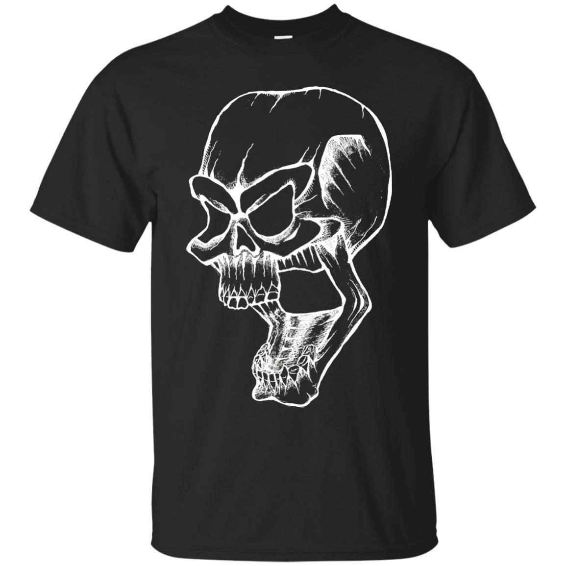Evil White Skull Shirt For Biker Apparel Fashion T-shirt - Amyna