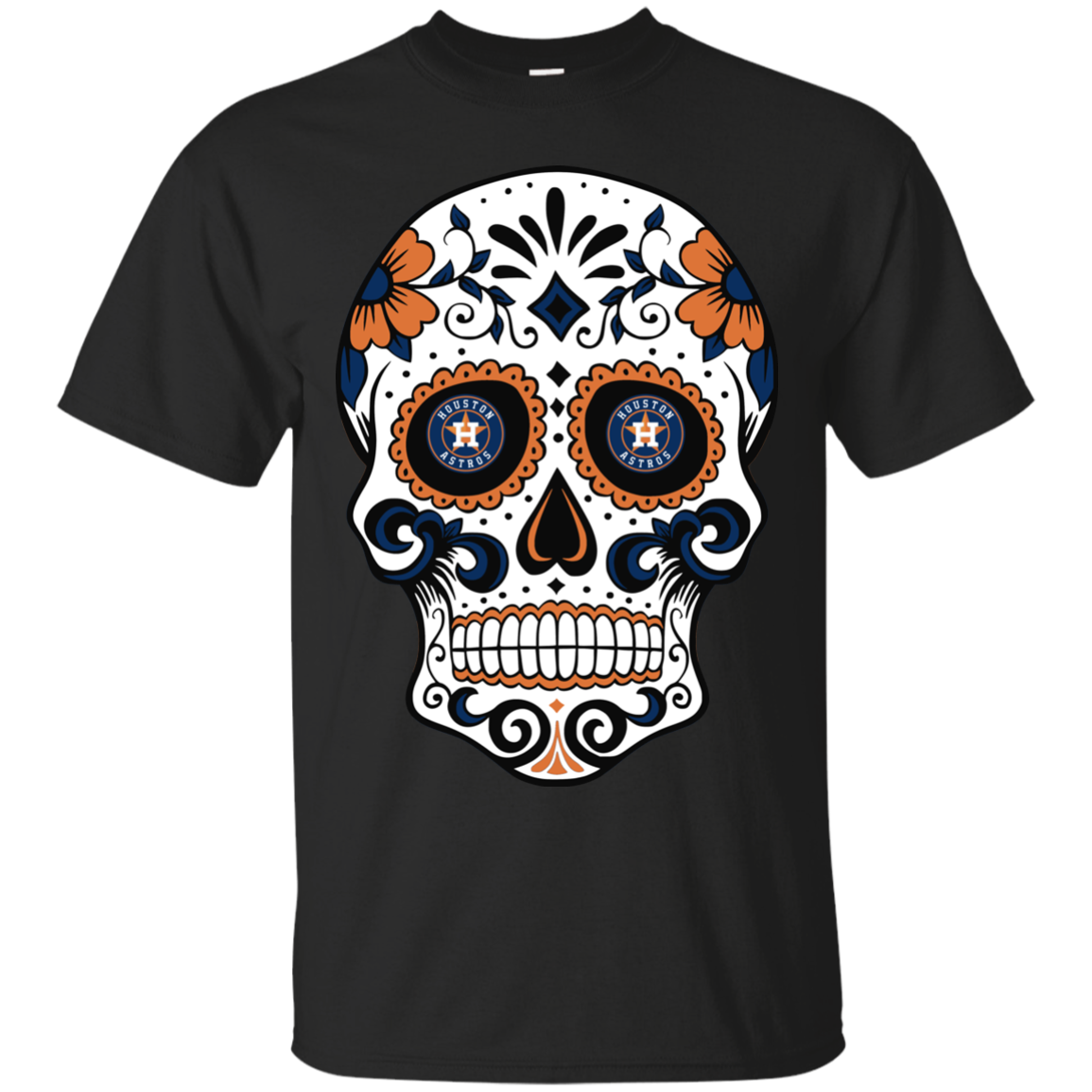 Houston Astros Sugar Skull T-shirt Long Sleeve Sweatshirt Hoodie - Amyna