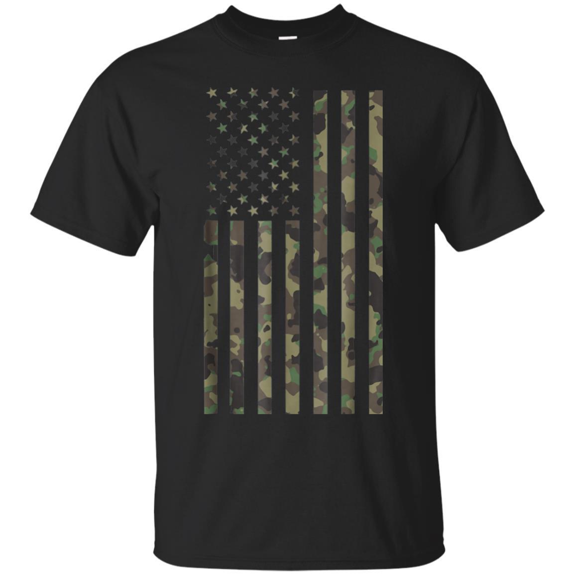 Military Veteran Camo Camouflage Usa Flag Tshirt T-shirt - Amyna