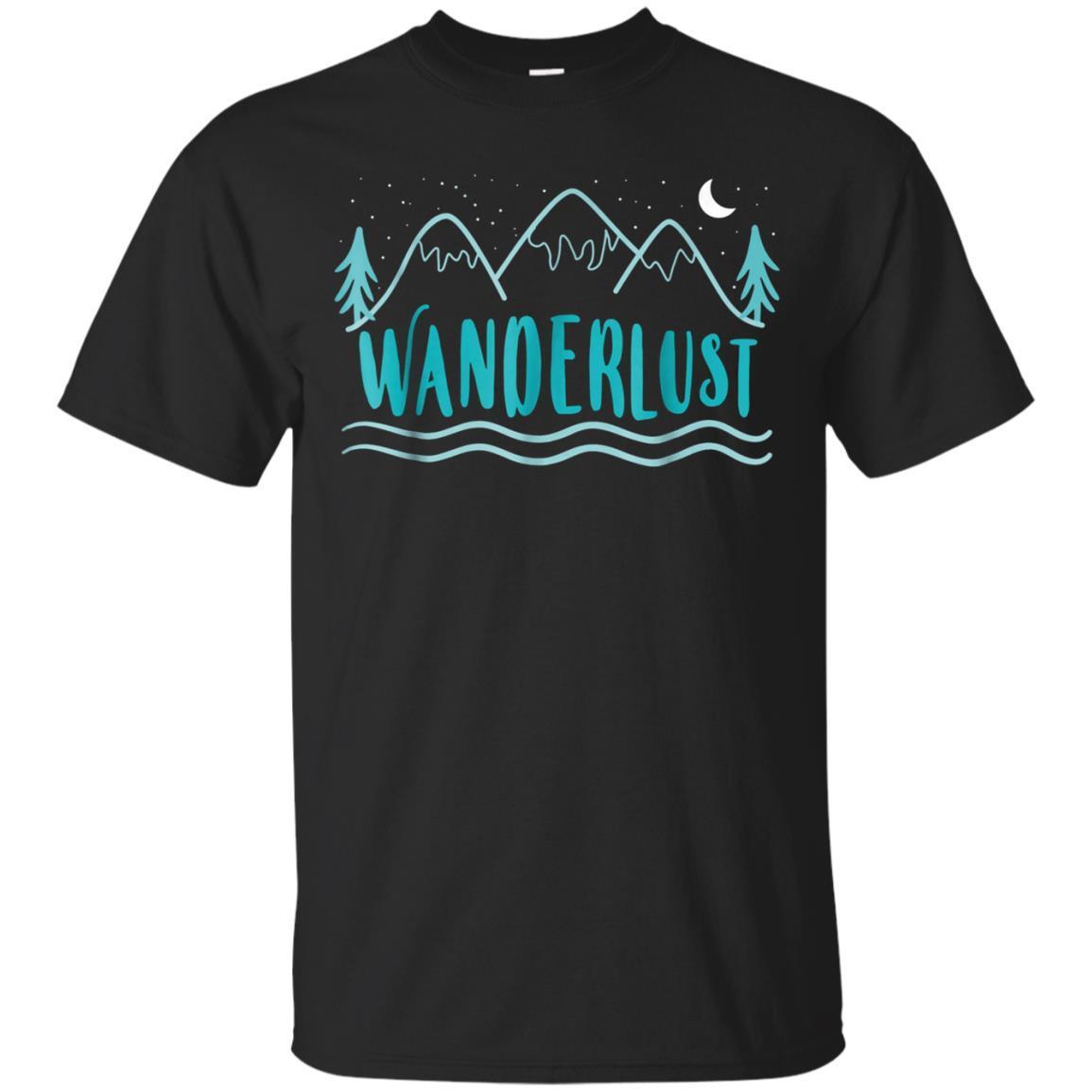 Wanderlust Mountain Camping Hiking Outdoors Adventure Tshirt T-shirt ...