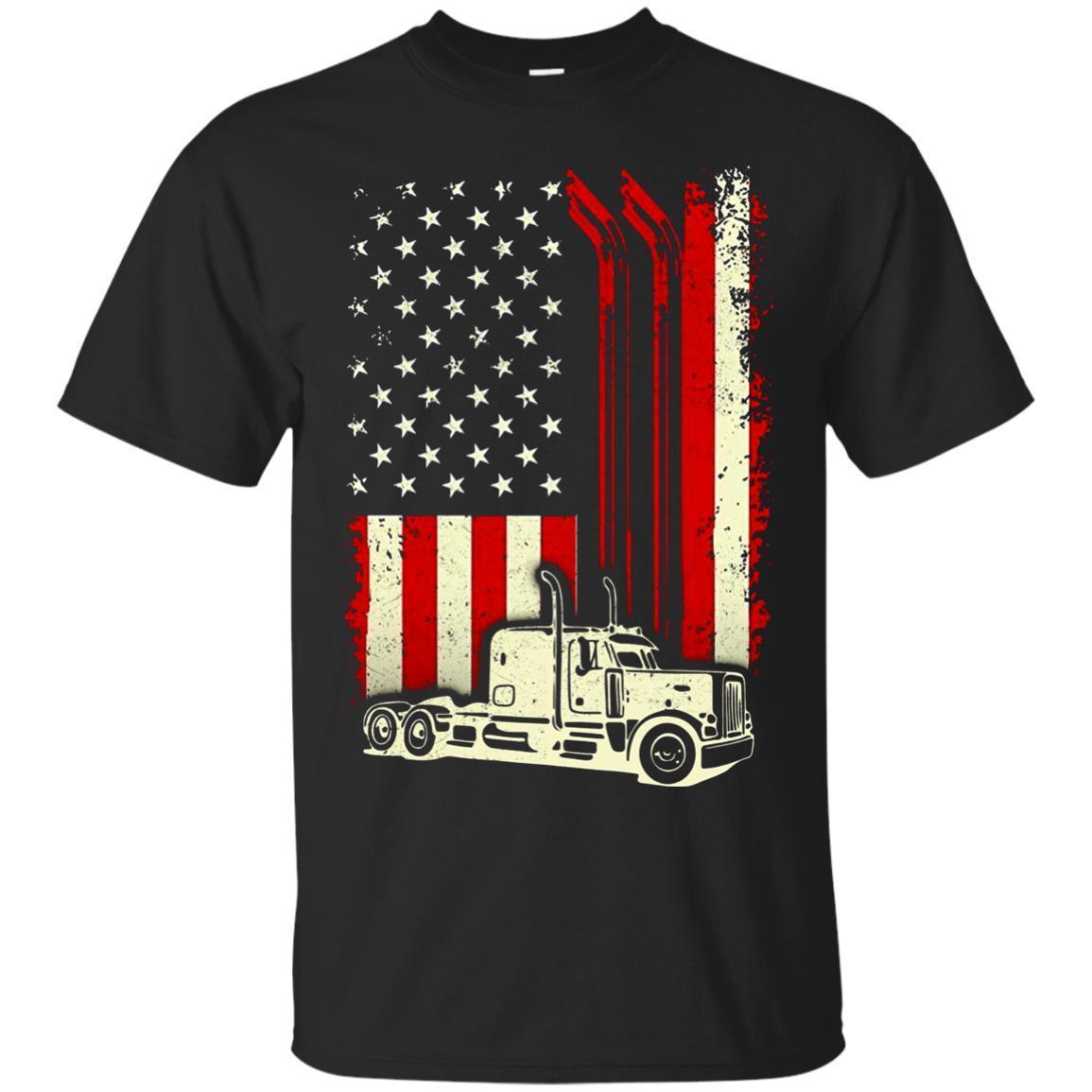 Trucker American Flag T-shirt - Amyna