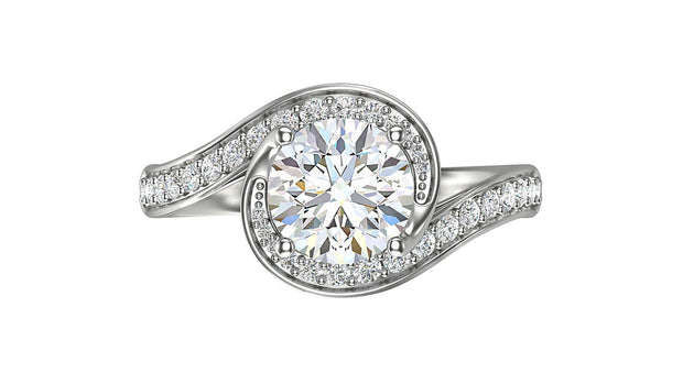 Diamond Round Halo Stone Engagement Ring (1.55 ct. t.w.) in Platinum
