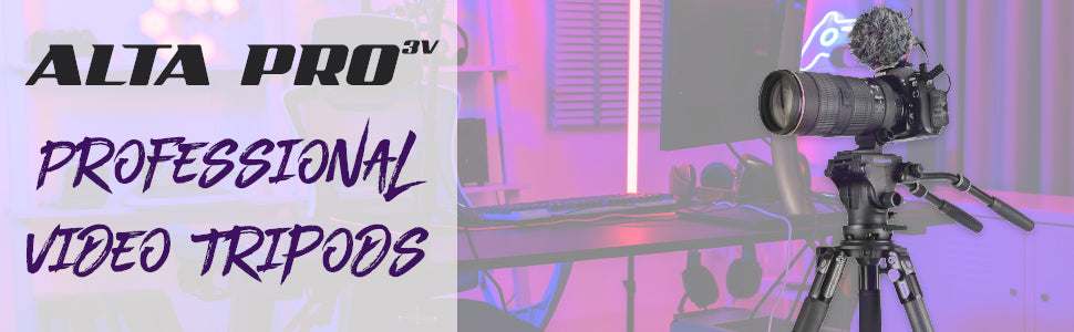 professional video tripod video camera tripod streaming studio desk purple