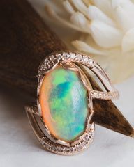 Opal and Diamond Anniversary Ring