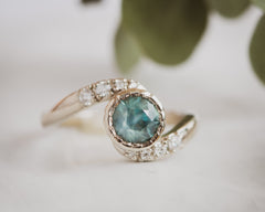 white gold sapphire diamond engagement bridal ring