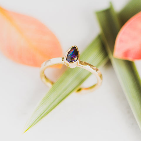 Dillon Rose black opal engagement ring custom jewelry