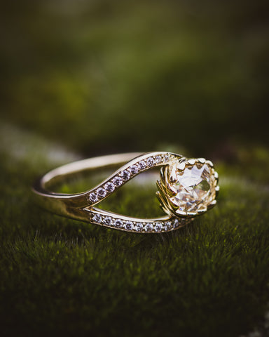 Rose Vine Gold and Diamond Ring