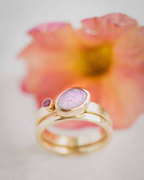 opal handcrafted unique engagement ring