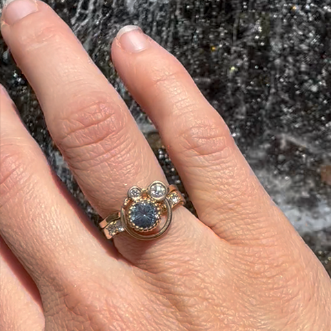 Sapphire Ring with Waterfall