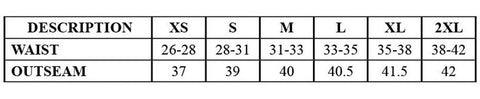 Sweat Pant Sizing Chart