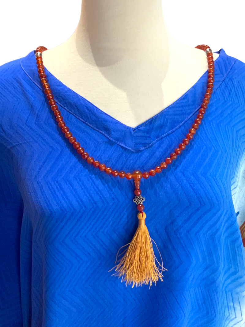 Carnelian And Crystal Meditation Mala