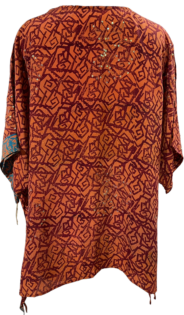 PRC1585 Andreas Pure Silk Long Tunic with Side Ties