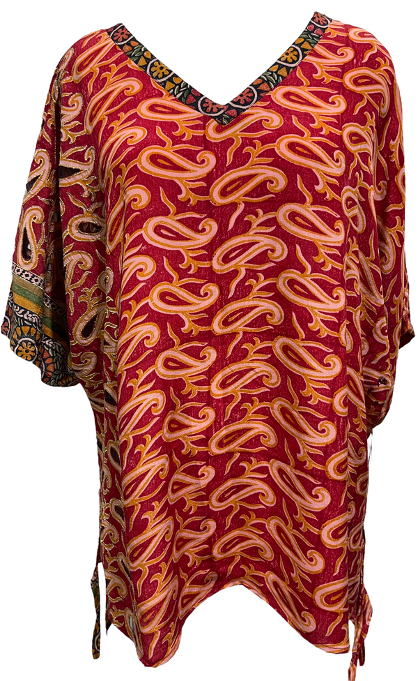 PRC2152 Gadwall Pure Silk Long Tunic with Side Ties