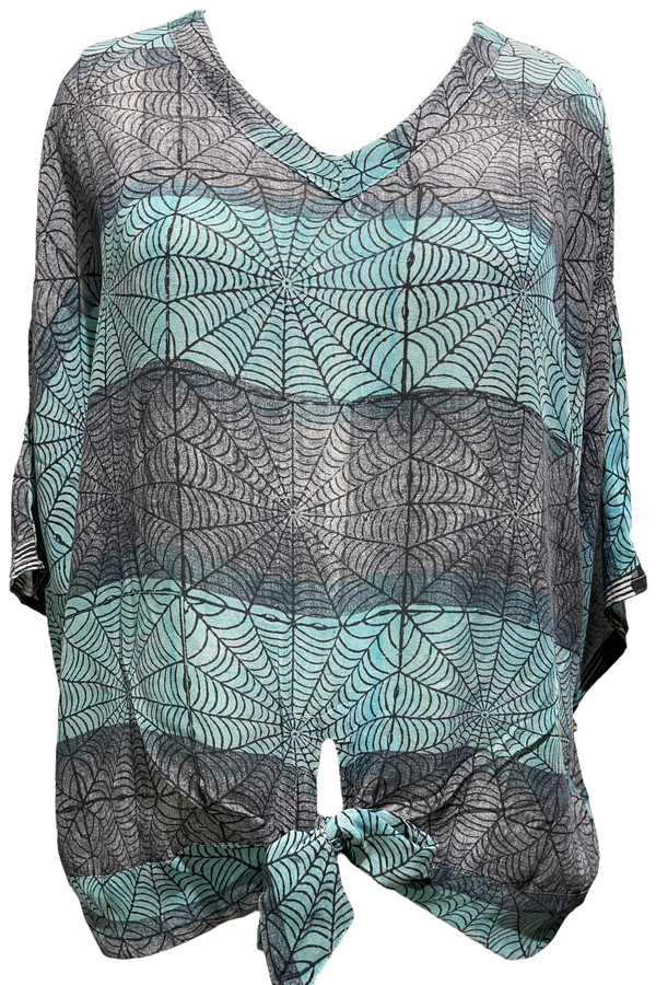Eve Arnold Sheer Pure Silk Front Tie Top