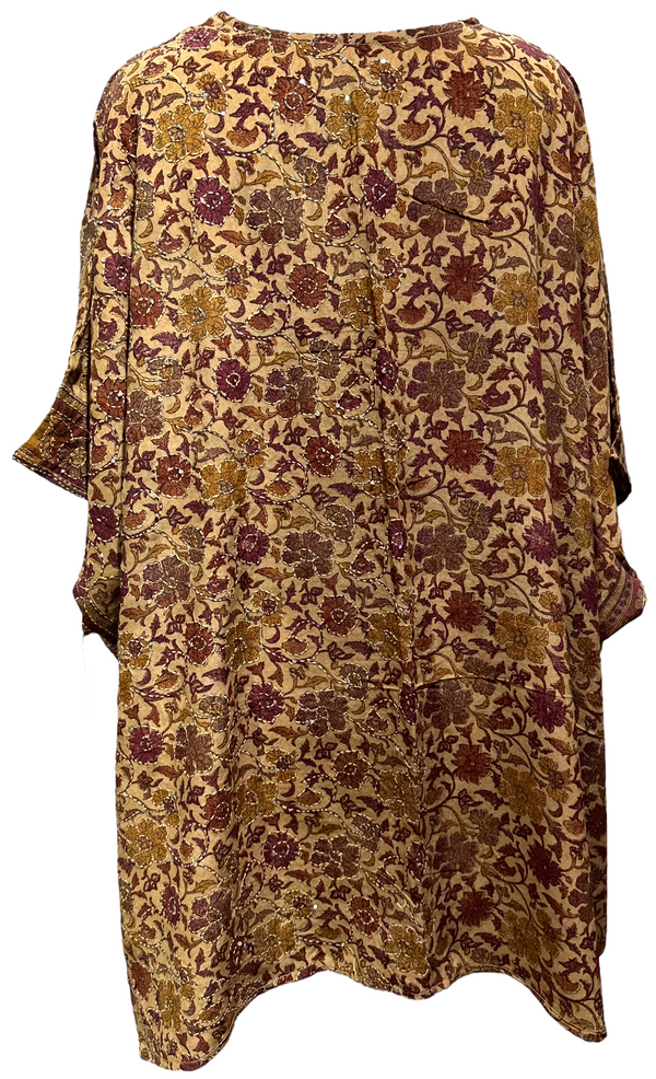 Jessie Beard Rickly Pure Silk Short Kaftan Tunic