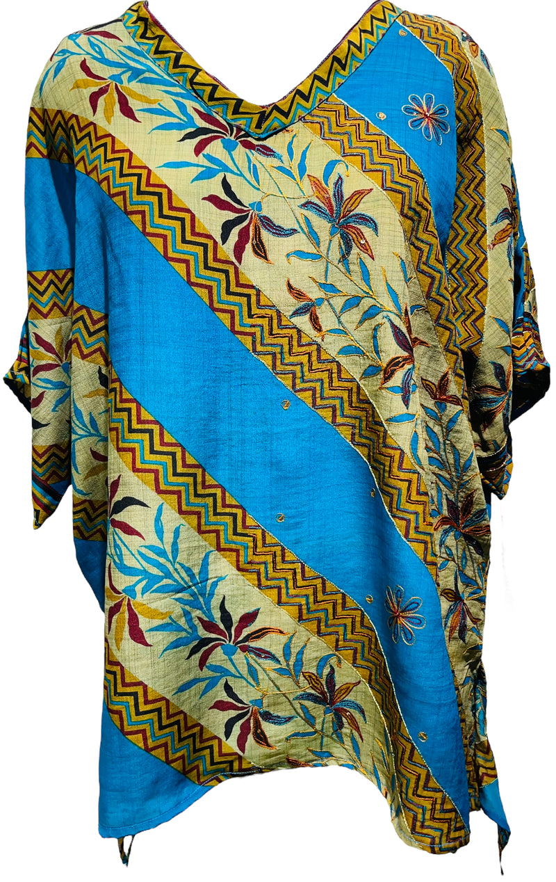 PRC3235 Sheila Kanieson Ransom Pure Nirvana Silk Long Tunic with Side Ties